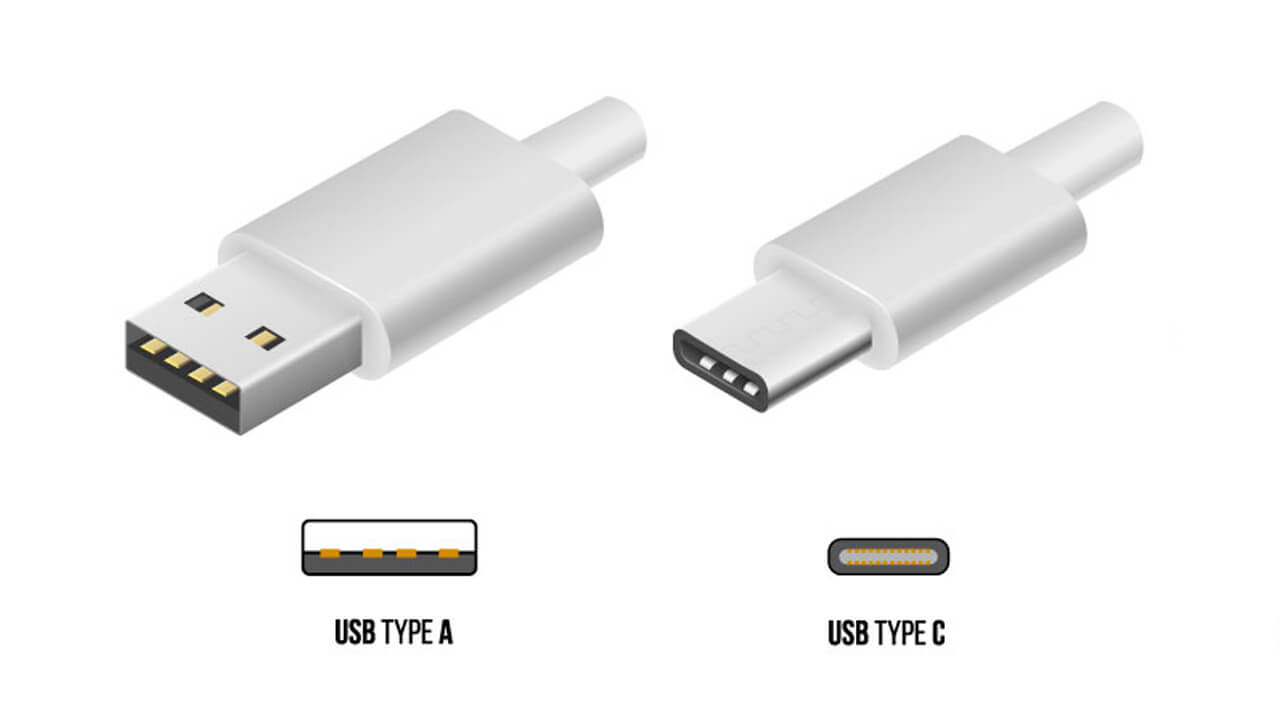 USBポート、Type-AとType-Cの画像