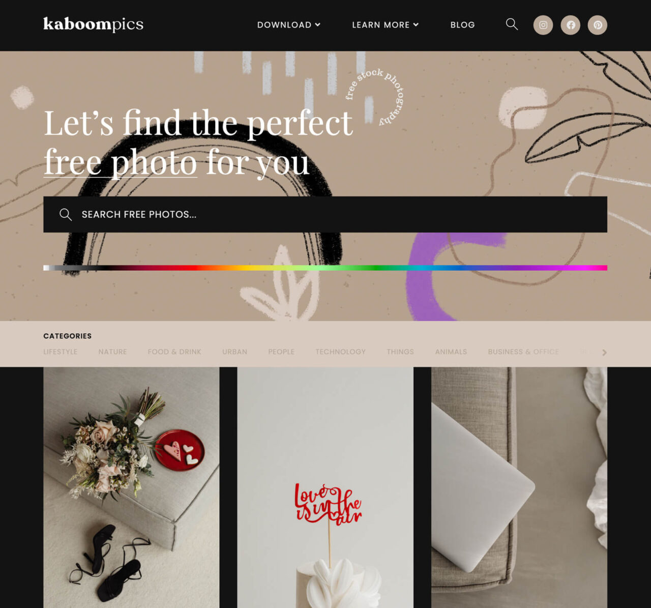 kaboompics 公式サイト画像